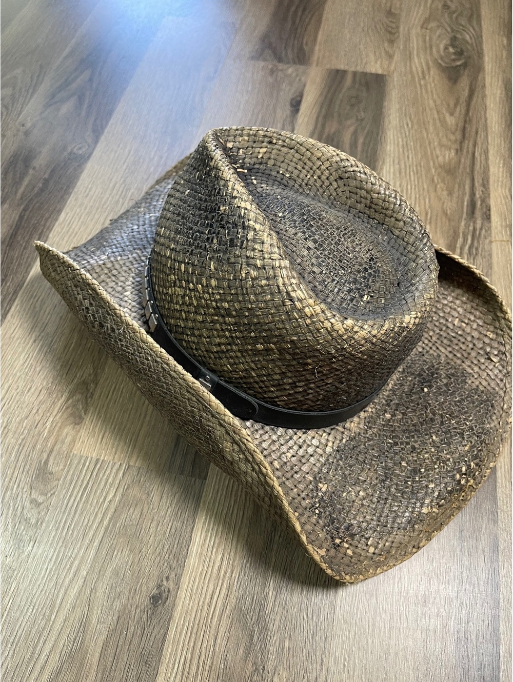 Charlie 1 Horse Small Brown Woven Straw Cowboy Hat with Stud